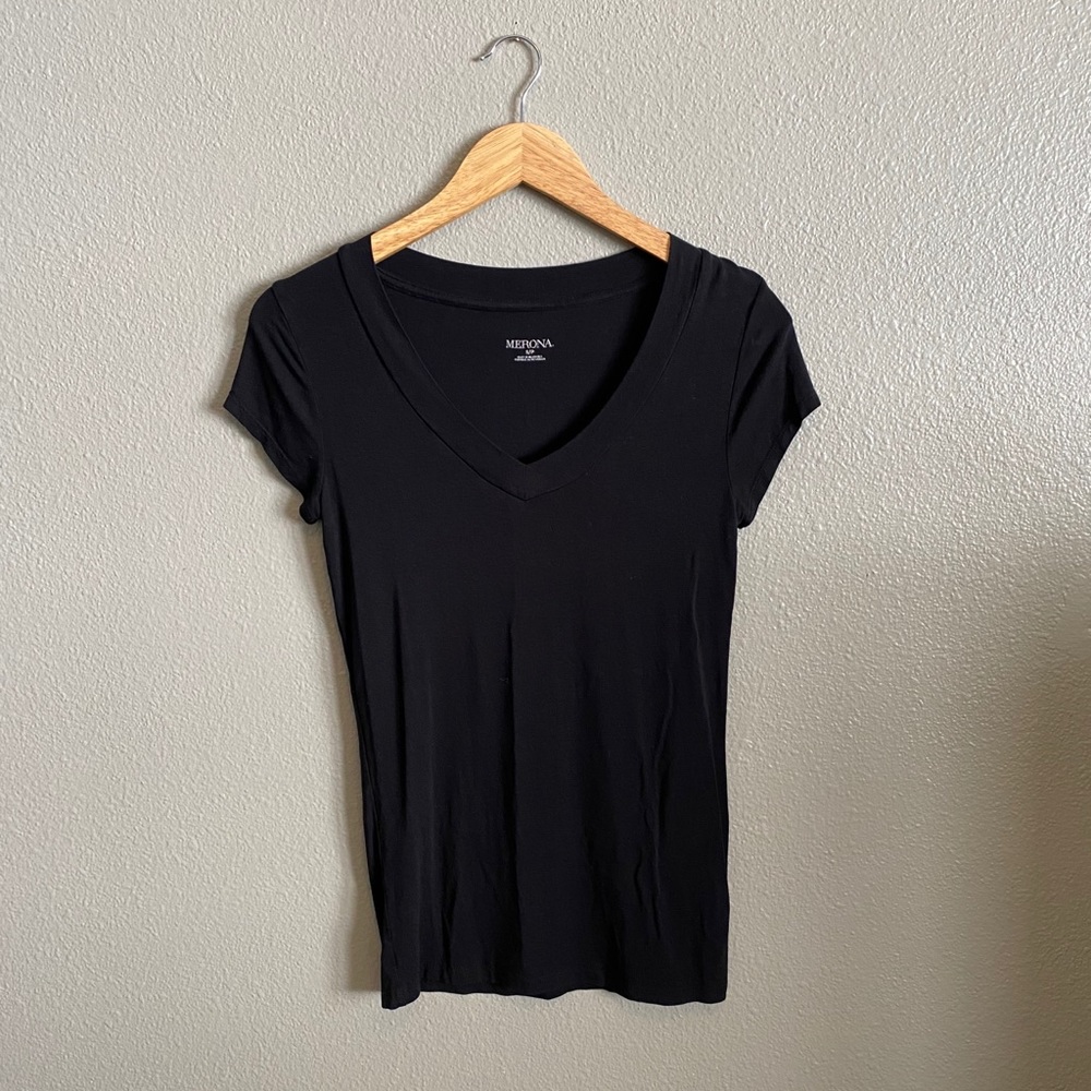 Black V-Neck Tee